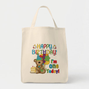 Happy Birthday Teddy Bear 1st T-shirts and Gifts Tote Bag