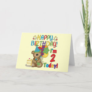Happy Birthday Teddy Bear 2nd Birthday Card