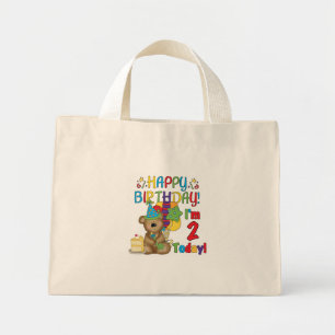 Happy Birthday Teddy Bear 2nd Tshirts and Gifts Mini Tote Bag