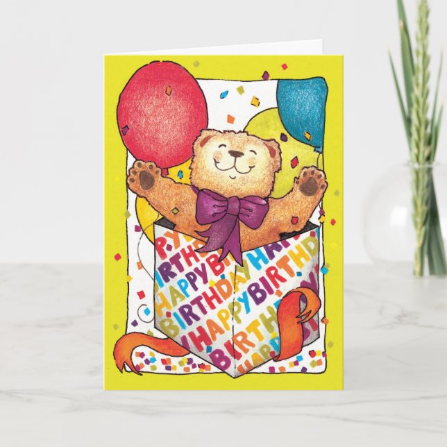 Happy Birthday Teddy Bear Card (Front)