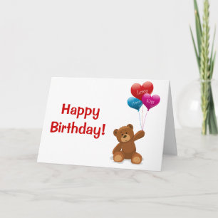 Happy Birthday Teddy Bear Greeting Card