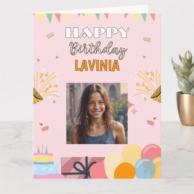 Happy Birthday Teenager Girl, for daughter  Card (Small Plant)