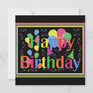 Happy Birthday TEMPLATE, customisable, Invitation