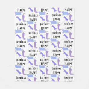 Happy Birthday Template Funny Cats  Fleece Blanket
