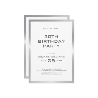 Happy Birthday template with white and silver
