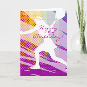 Happy Birthday Tennis Card for women and girls