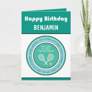 Happy Birthday 🎾Tennis green 💚 Birthday 🎉 Card