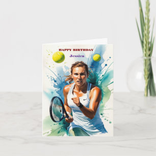 Happy Birthday Tennis Lover Card – Fun & Sporty Gr
