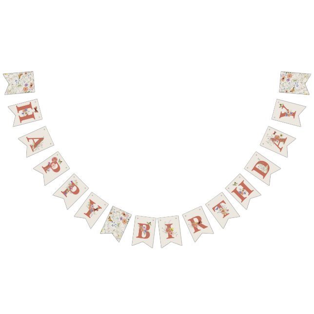 Happy Birthday Terracotta Wildflower Girl Bunting (All)