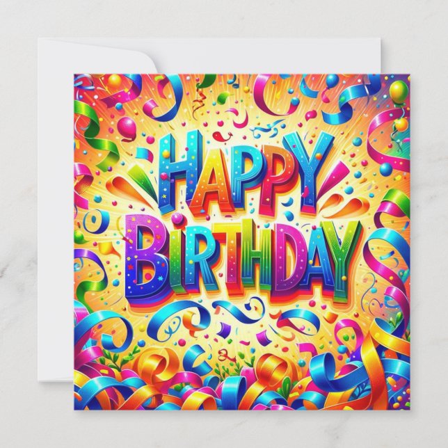 Happy Birthday Text Card (Front)