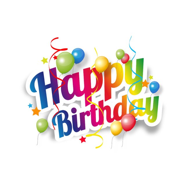 Happy Birthday Text  Classic Round Sticker (Colorful Happy Birthday Greeting Designer Letters, Multicolored Balloons, looks great on mail!)