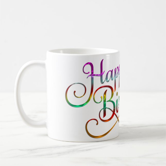 HAPPY BIRTHDAY - text design + your own ideas Coffee Mug (Left)