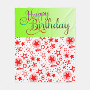 HAPPY BIRTHDAY - text design + your own ideas Fleece Blanket
