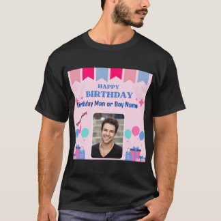 Happy Birthday Text Image Wishes Men's Boys T-Shirt