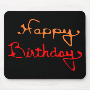 Happy Birthday Text Mouse Mat