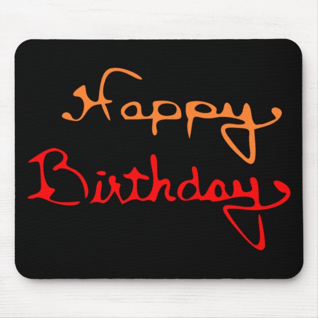 Happy Birthday Text Mouse Mat (Front)