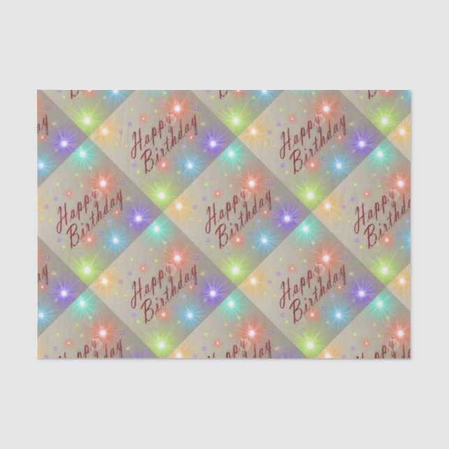 happy birthday text tissue paper (Front)