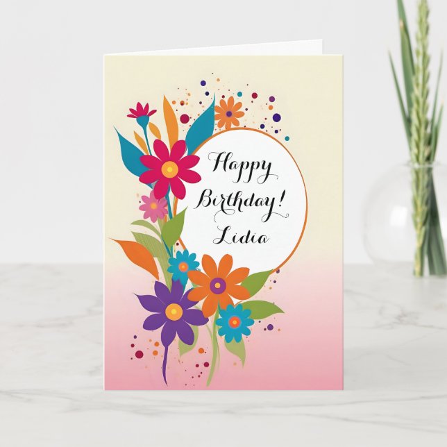 Happy Birthday! Thank You Card (Front)