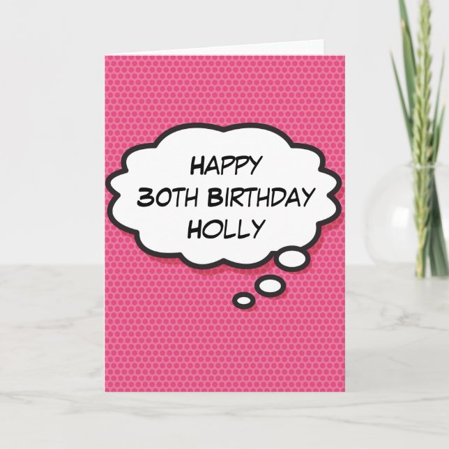 HAPPY BIRTHDAY Think Bubble Fun Retro Comic Book Card (Front)