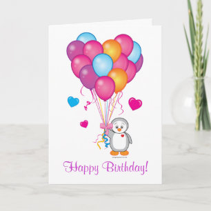 Happy Birthday: Thinking of You Penguin Card