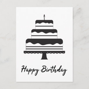 Happy Birthday   Three Tier Cake Postcard