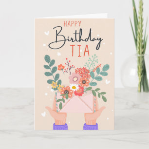 Happy Birthday Tia Aunt Sweet Design Card
