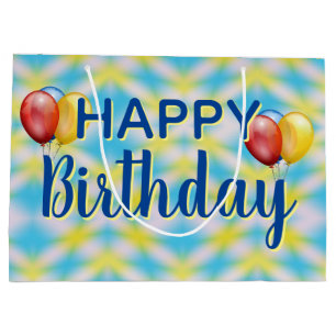 Happy Birthday Tie Dye Reuseable Large Gift Bag