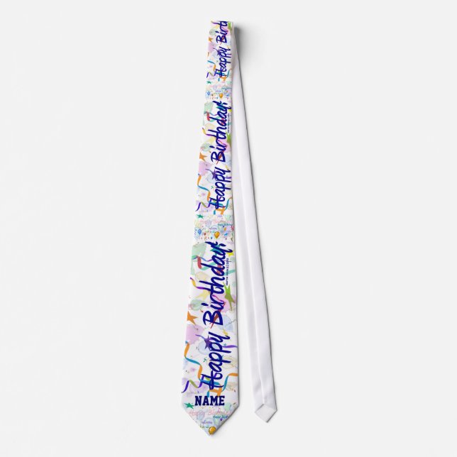 Happy Birthday Tie - Personalise (Front)