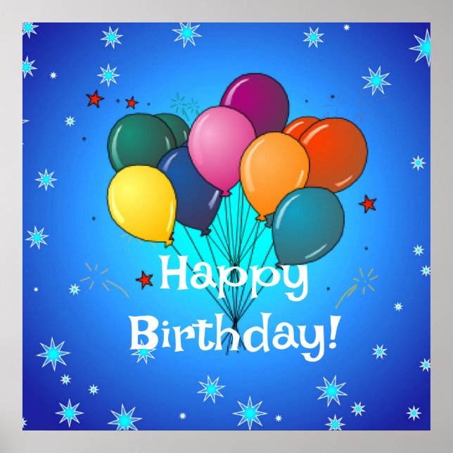 Happy Birthday...time to celebrate! Classic Round  Poster (Front)