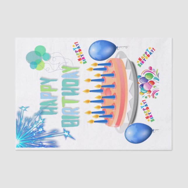 Happy Birthday Tissue Paper (Front)