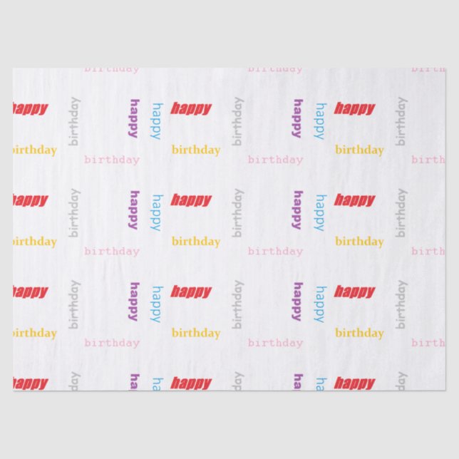 Happy birthday tissue paper (Front)
