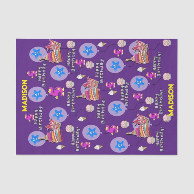 Happy Birthday Tissue Paper #5 Happy 5th Birthday (Front)