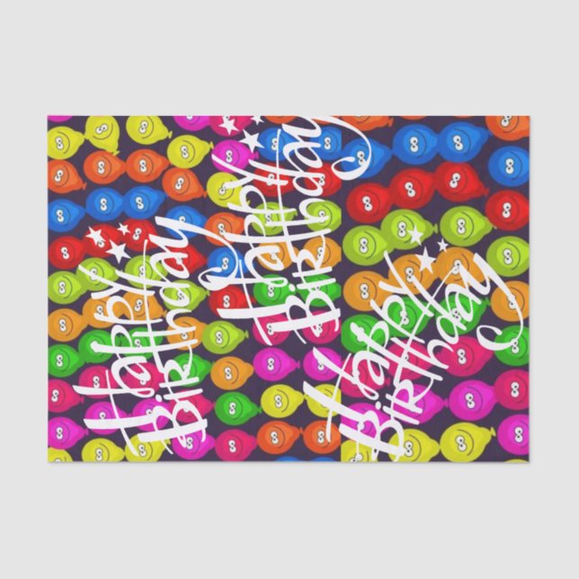 Happy Birthday Tissue Paper Balloons (Front)