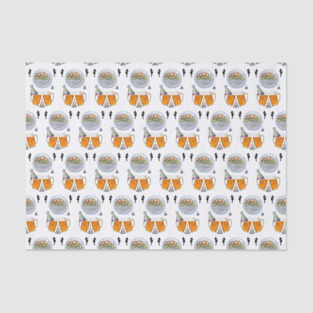 Happy Birthday Tissue Paper Beer (Front)