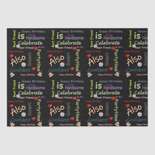 Happy Birthday Tissue Paper Best Friend (Front)