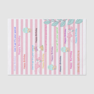 Happy Birthday Tissue Paper Celebrate Pink 