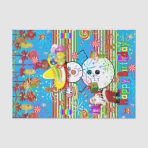 Happy Birthday Tissue Paper Christmas Snowman