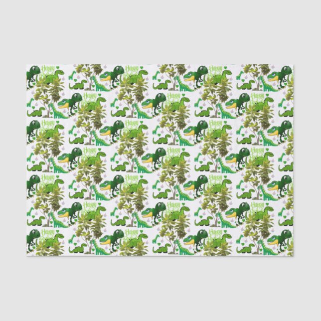 Happy Birthday Tissue Paper Dinosaur (Front)