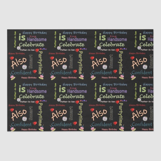 Happy Birthday Tissue Paper Father in Law (Front)