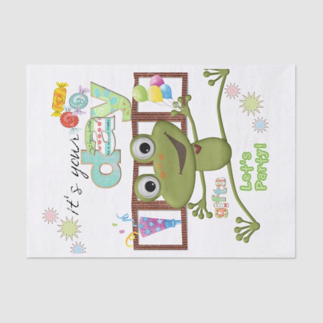 Happy Birthday Tissue Paper Friends Family Frog (Front)