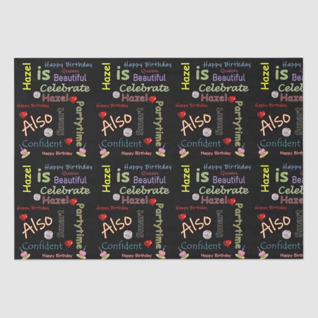 Happy Birthday Tissue Paper Hazel (Front)