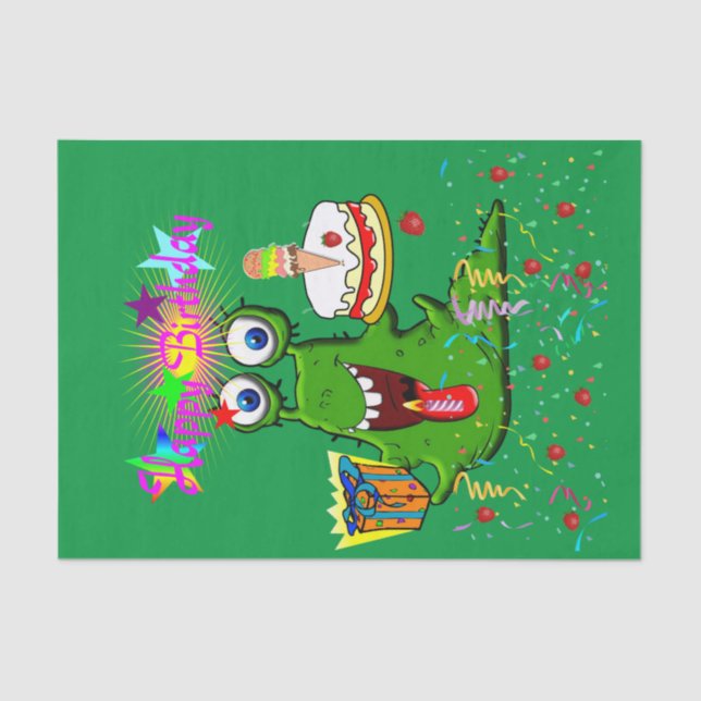 Happy Birthday Tissue Paper Monster (Front)