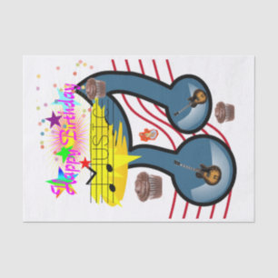 Happy Birthday Tissue Paper Music Guitar