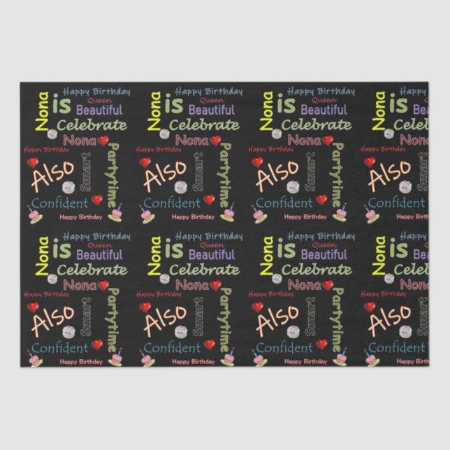 Happy Birthday Tissue Paper Nona (Front)