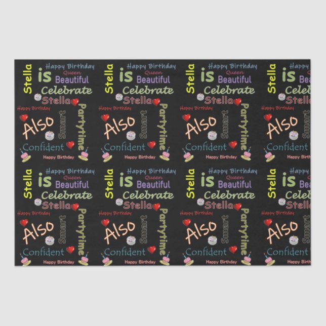 Happy Birthday Tissue Paper Stella (Front)