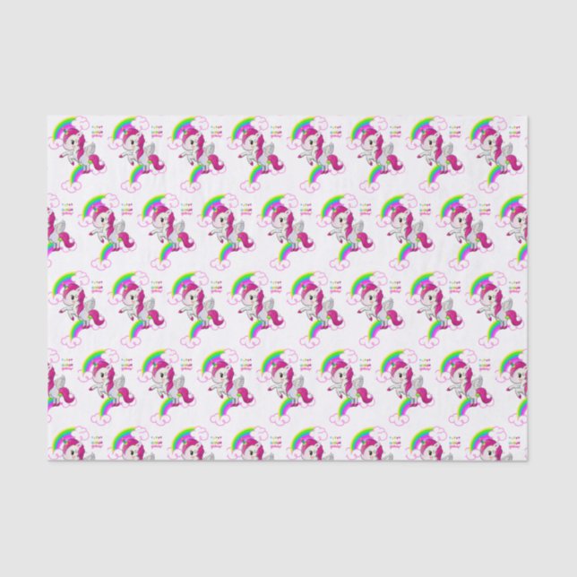 Happy Birthday Tissue Paper Unicorn (Front)