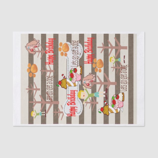 Happy Birthday Tissue Paper Wish for a dog (Front)