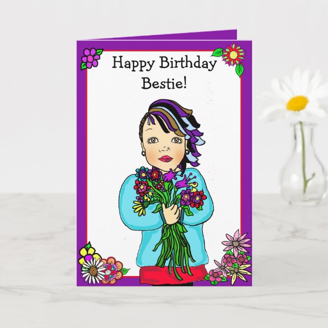 Happy Birthday to a Best Friend Card (Small Plant)