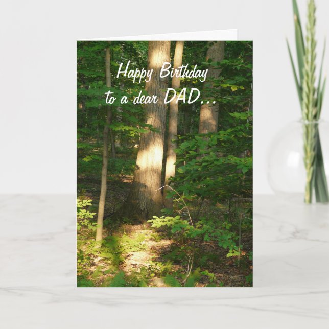 Happy Birthday to a dear DAD-Forest Light Card (Front)