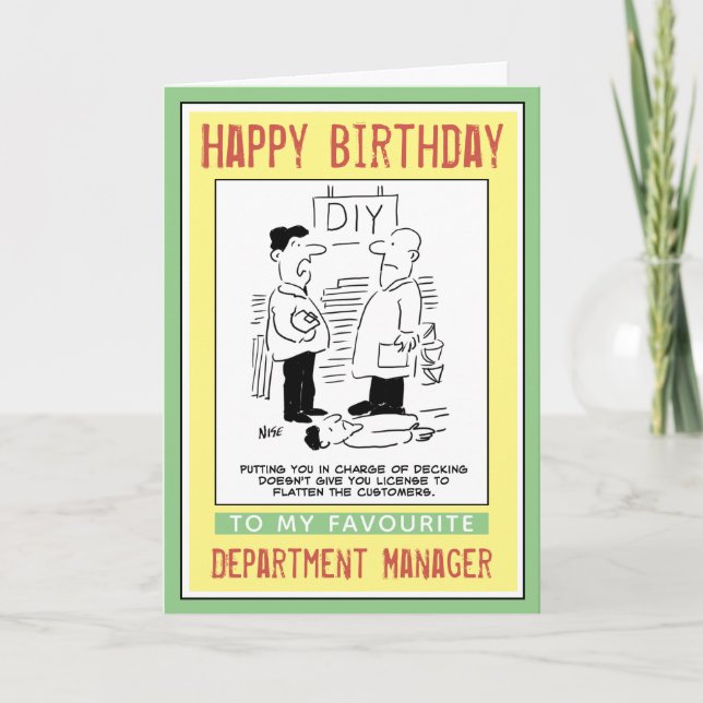 Happy Birthday to a Department Manager. Card (Front)
